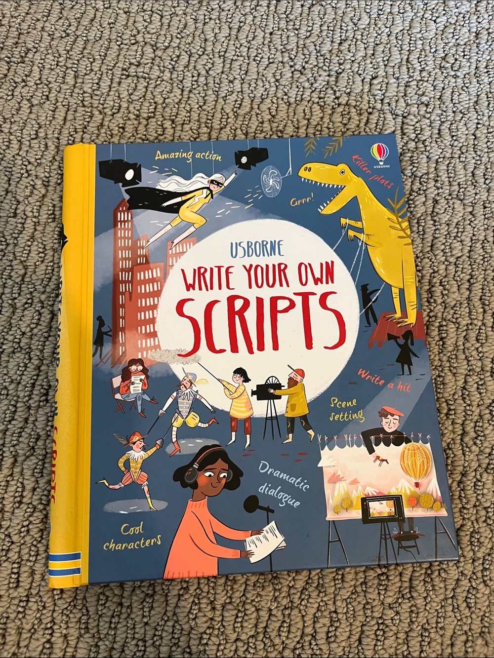 Usborne Write Your Own Scripts - Blue & Yellow Kids Activity Book